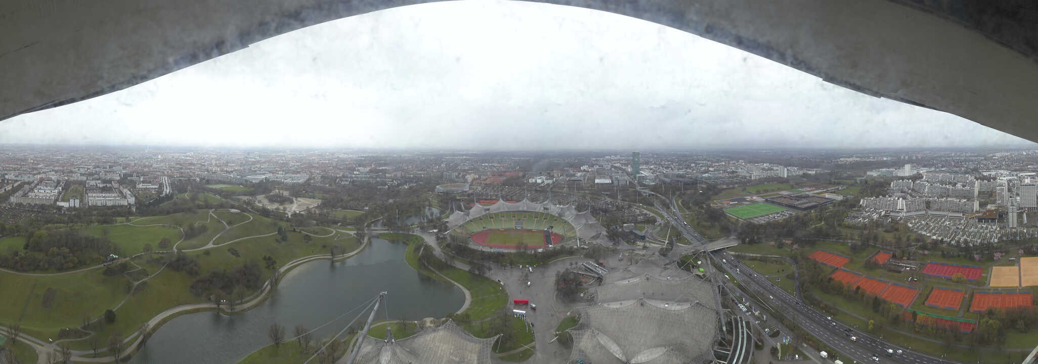 Archiv Foto Webcam München: Panorama Olympiastadion und Olympiapark