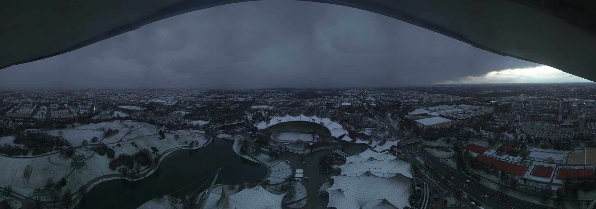 Archiv Foto Webcam München: Panorama Olympiastadion und Olympiapark