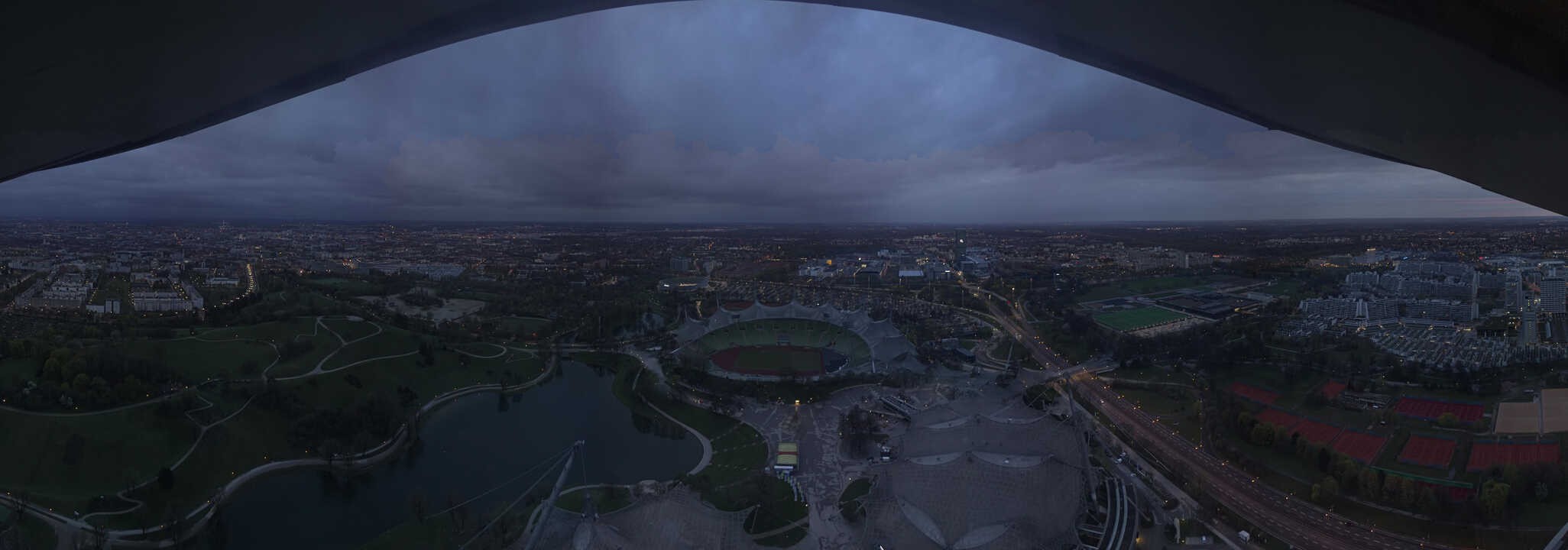Archiv Foto Webcam München: Panorama Olympiastadion und Olympiapark