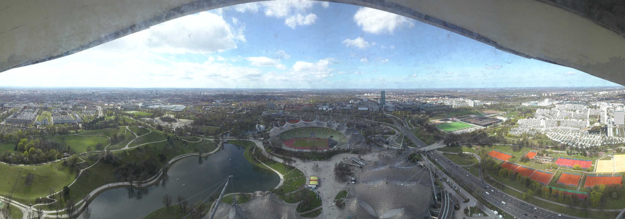Archiv Foto Webcam München: Panorama Olympiastadion und Olympiapark