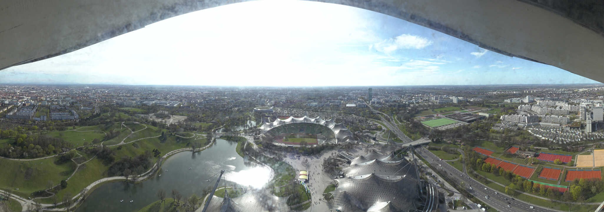 Archiv Foto Webcam München: Panorama Olympiastadion und Olympiapark