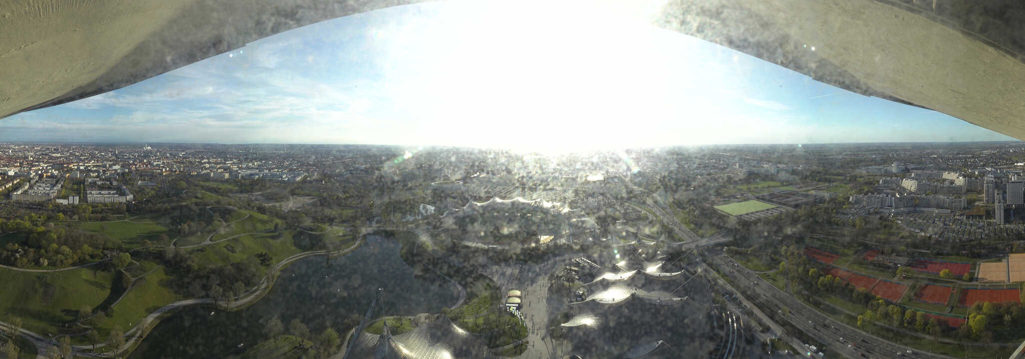 Archiv Foto Webcam München: Panorama Olympiastadion und Olympiapark