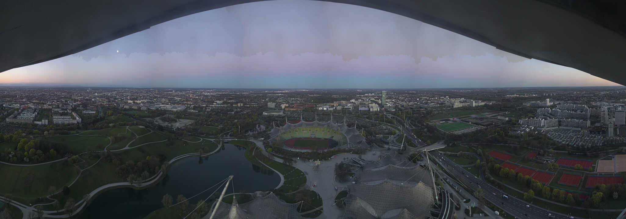 Archiv Foto Webcam München: Panorama Olympiastadion und Olympiapark