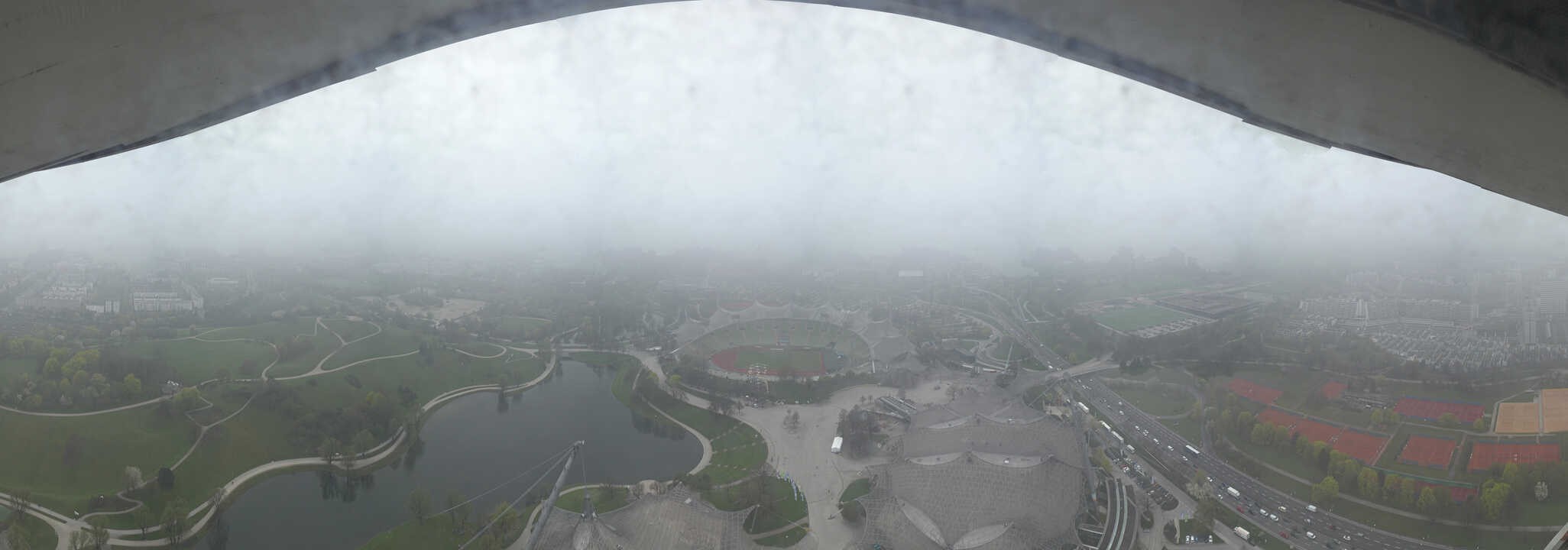 Archiv Foto Webcam München: Panorama Olympiastadion und Olympiapark