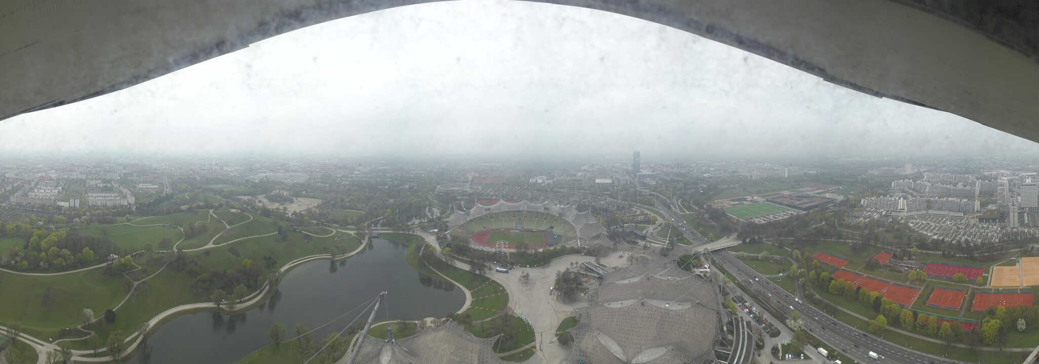 Archiv Foto Webcam München: Panorama Olympiastadion und Olympiapark