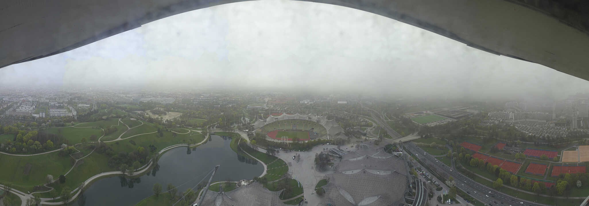 Archiv Foto Webcam München: Panorama Olympiastadion und Olympiapark