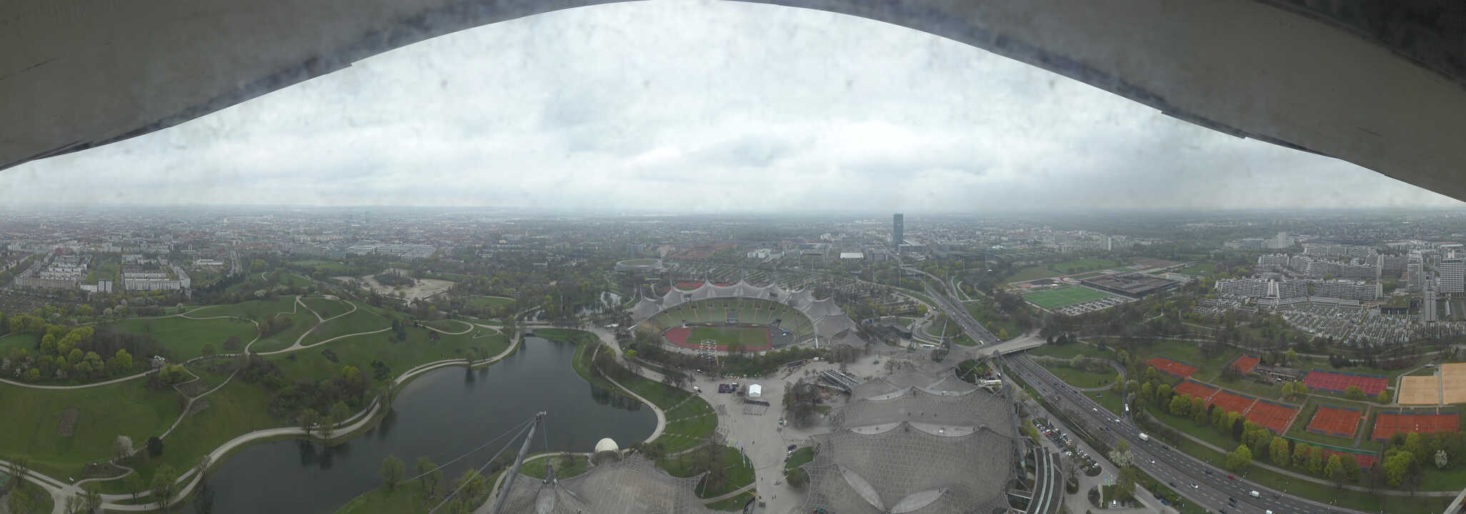 Archiv Foto Webcam München: Panorama Olympiastadion und Olympiapark