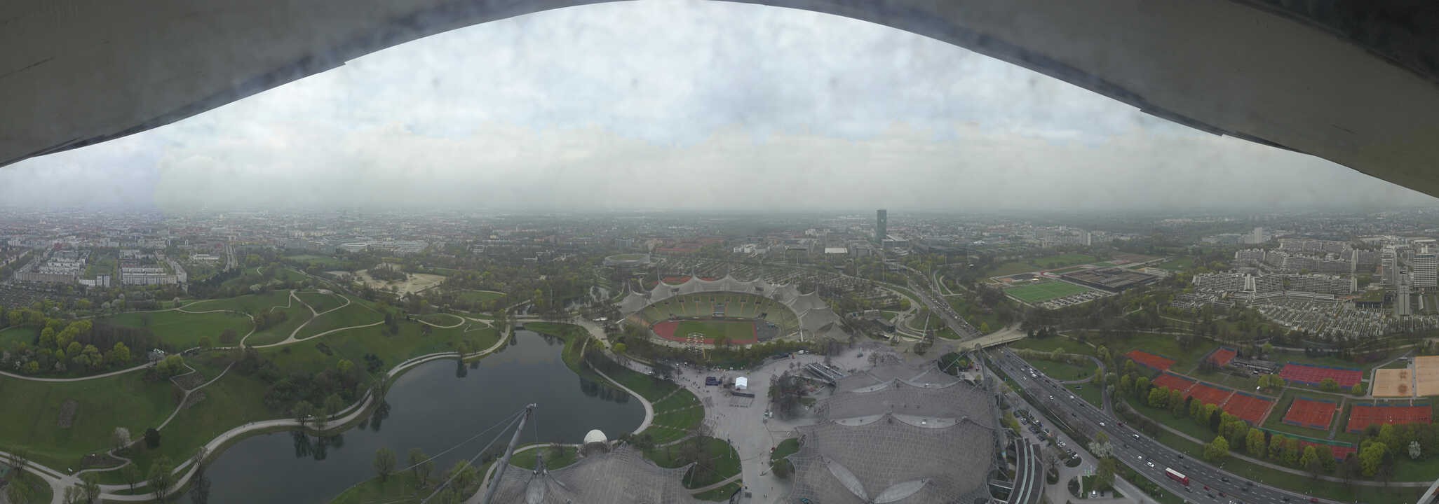 Archiv Foto Webcam München: Panorama Olympiastadion und Olympiapark