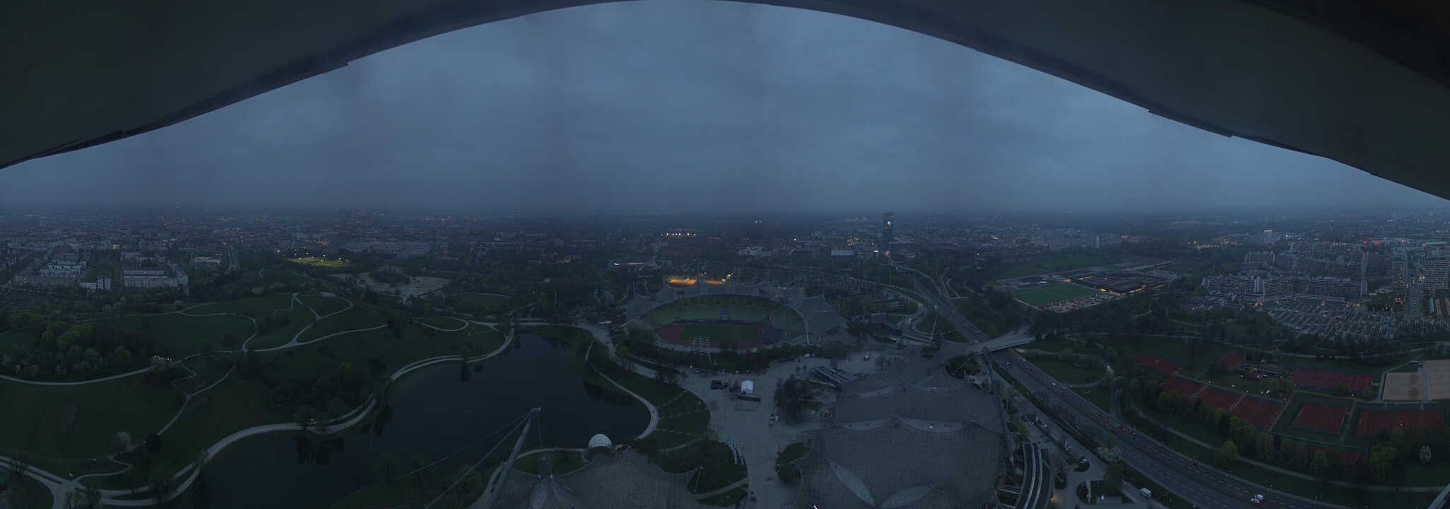Archiv Foto Webcam München: Panorama Olympiastadion und Olympiapark