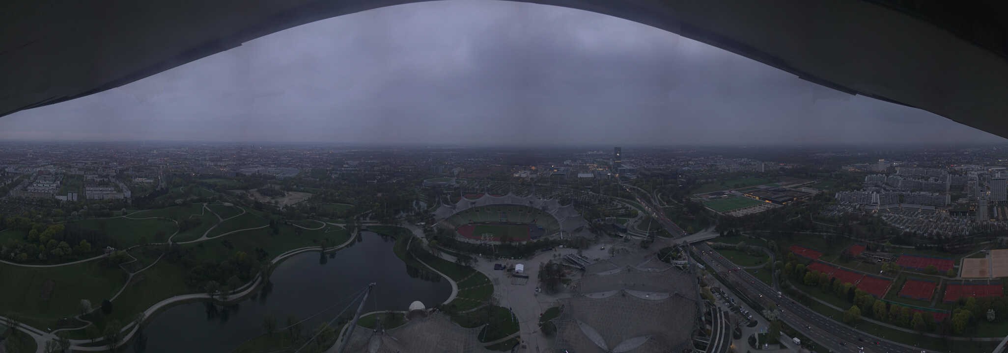 Archiv Foto Webcam München: Panorama Olympiastadion und Olympiapark