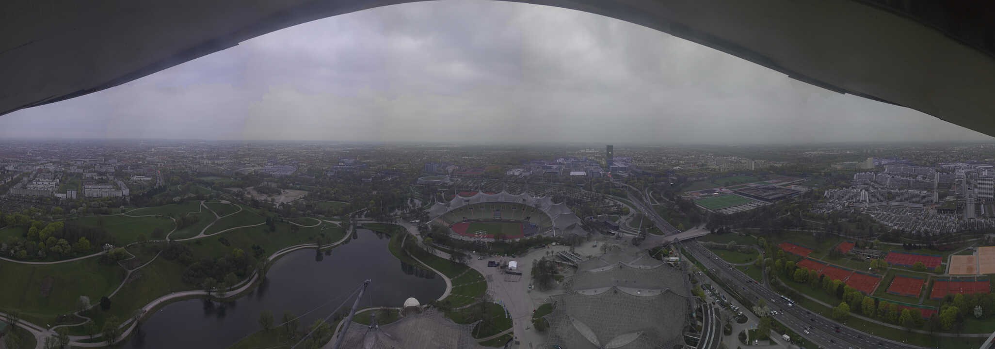 Archiv Foto Webcam München: Panorama Olympiastadion und Olympiapark