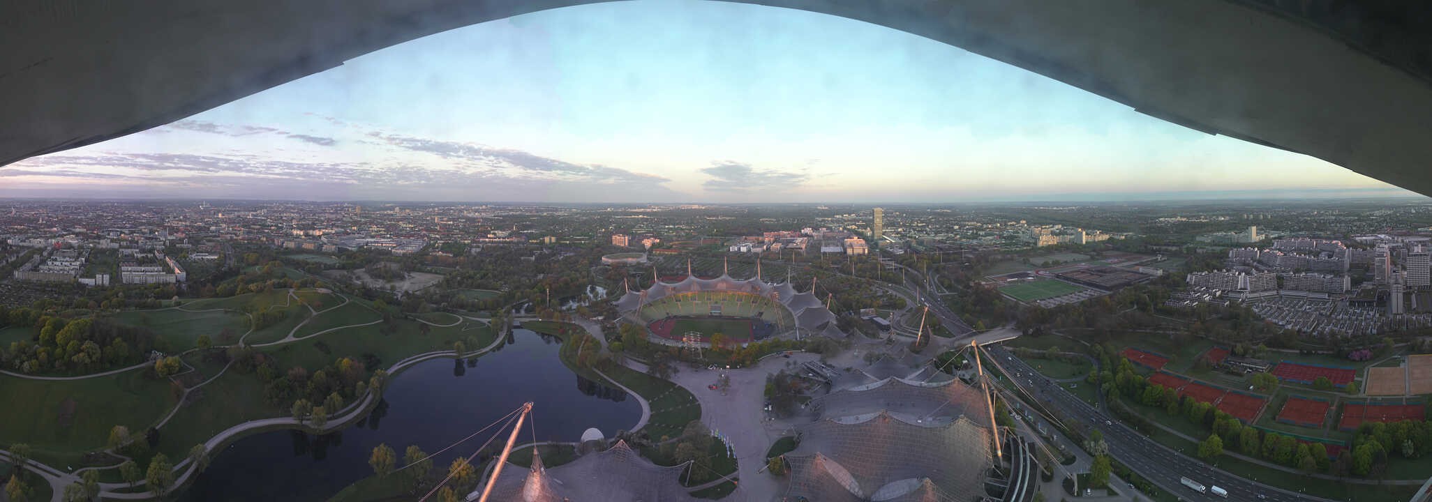 Archiv Foto Webcam München: Panorama Olympiastadion und Olympiapark