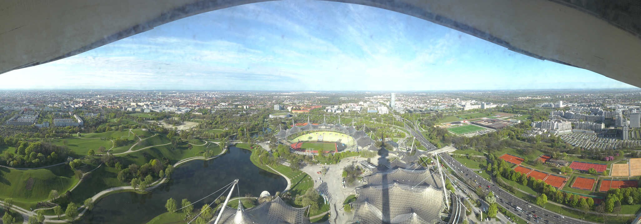 Archiv Foto Webcam München: Panorama Olympiastadion und Olympiapark