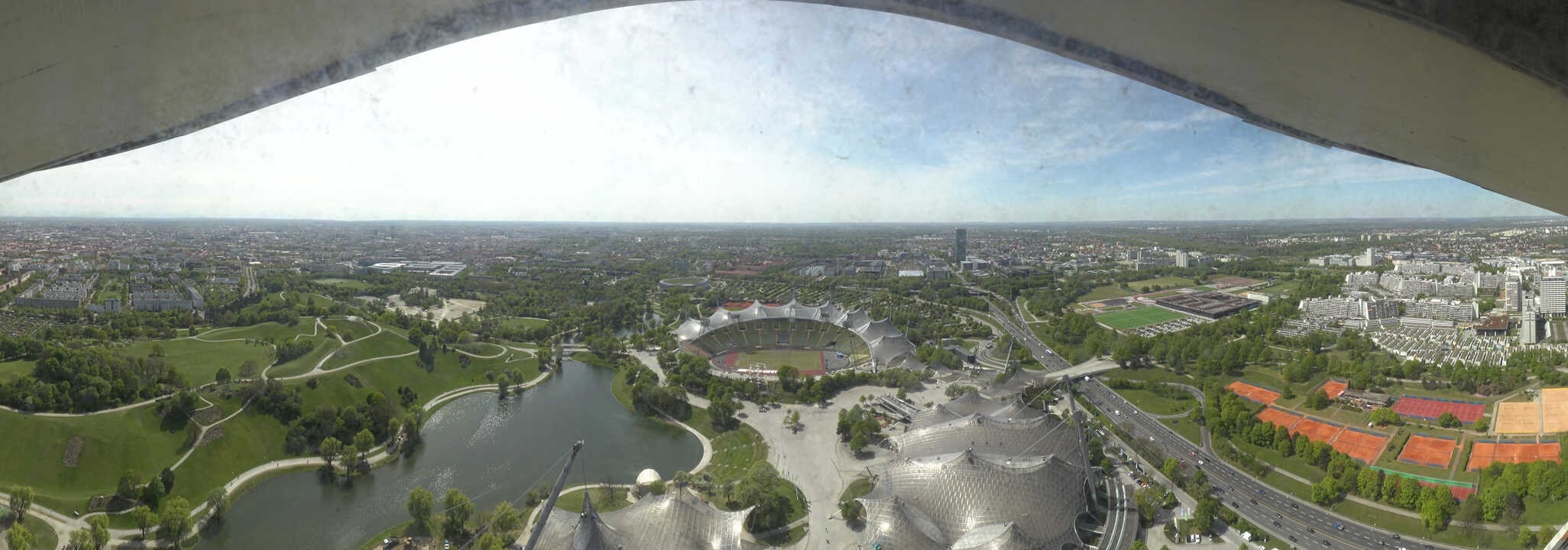 Archiv Foto Webcam München: Panorama Olympiastadion und Olympiapark