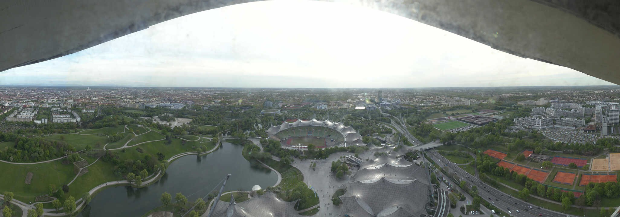 Archiv Foto Webcam München: Panorama Olympiastadion und Olympiapark