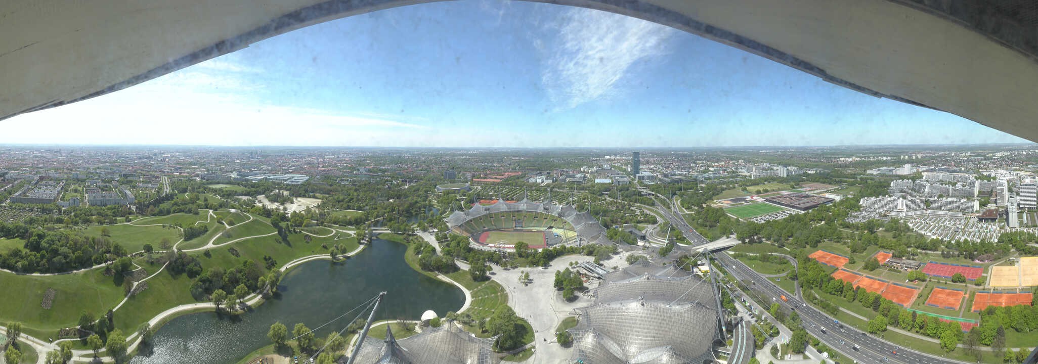 Archiv Foto Webcam München: Panorama Olympiastadion und Olympiapark
