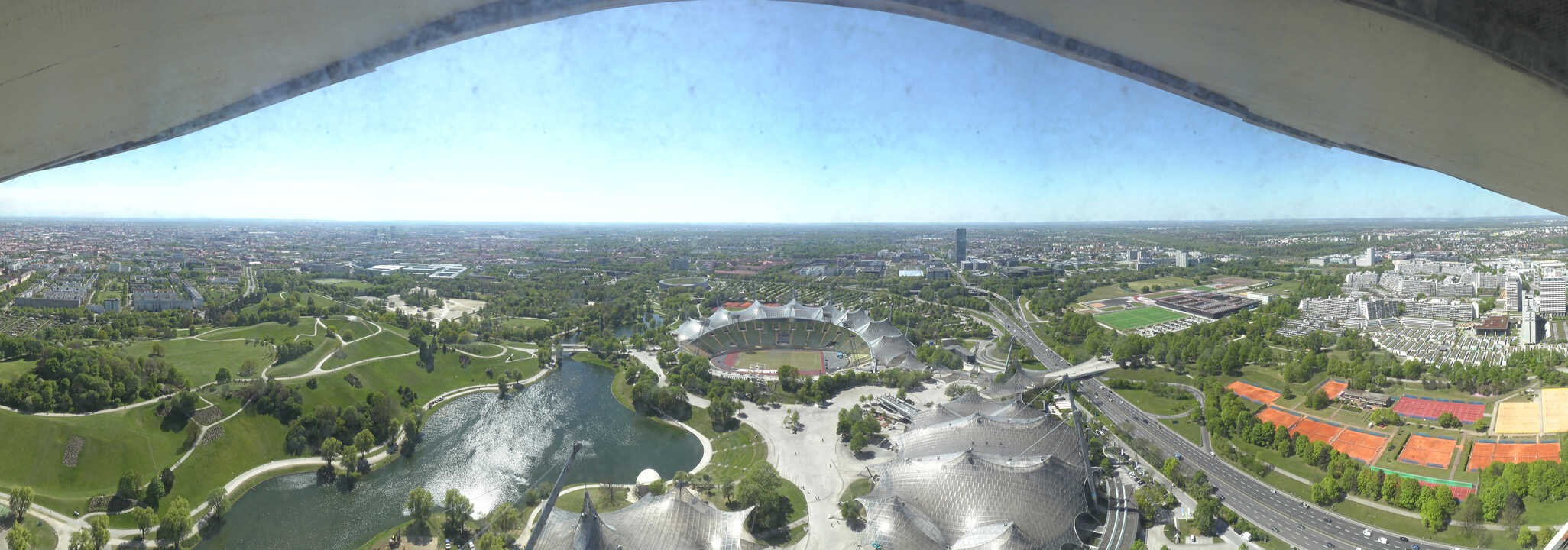 Archiv Foto Webcam München: Panorama Olympiastadion und Olympiapark