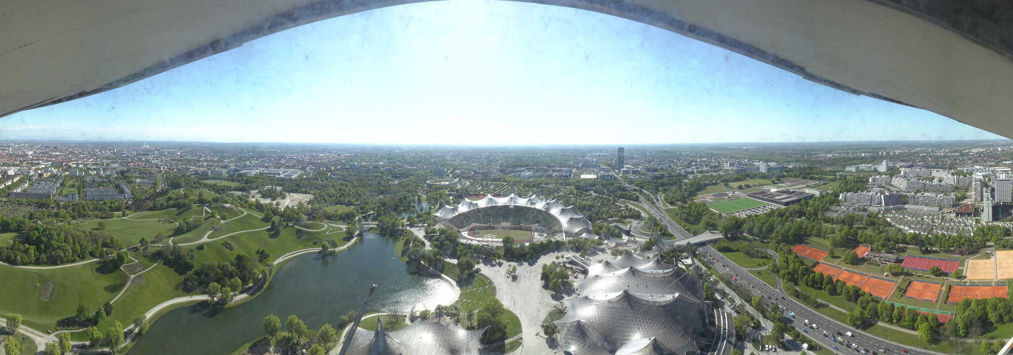 Archiv Foto Webcam München: Panorama Olympiastadion und Olympiapark