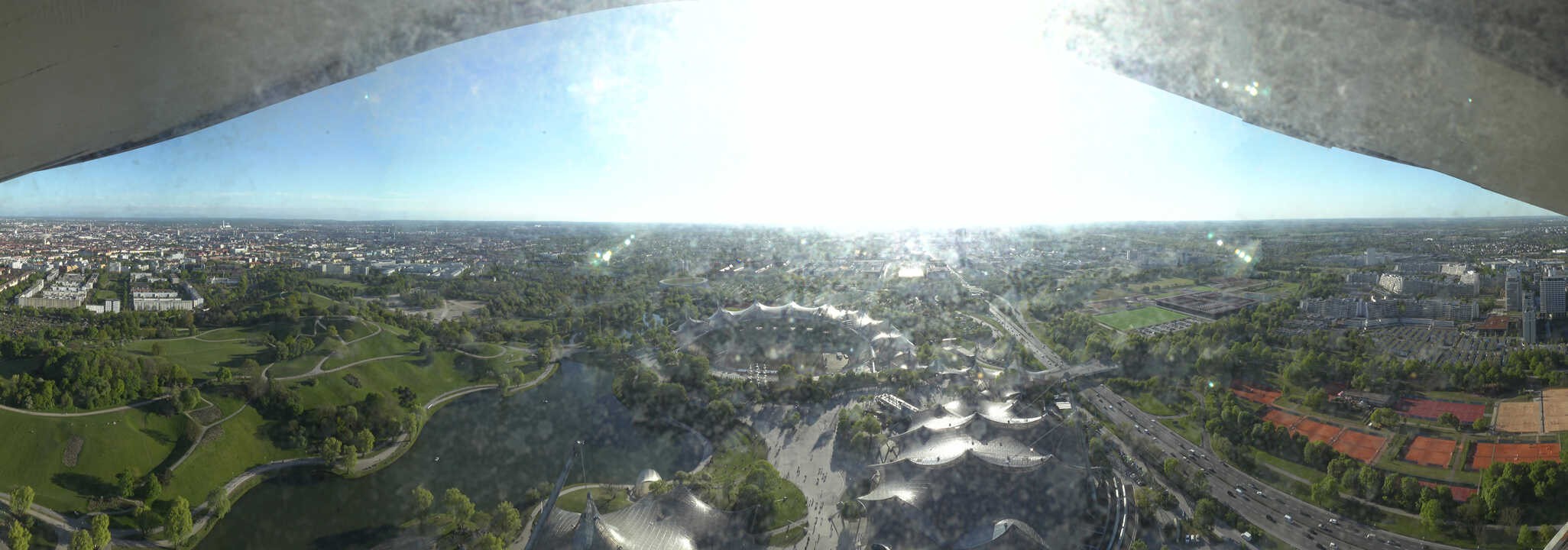 Archiv Foto Webcam München: Panorama Olympiastadion und Olympiapark