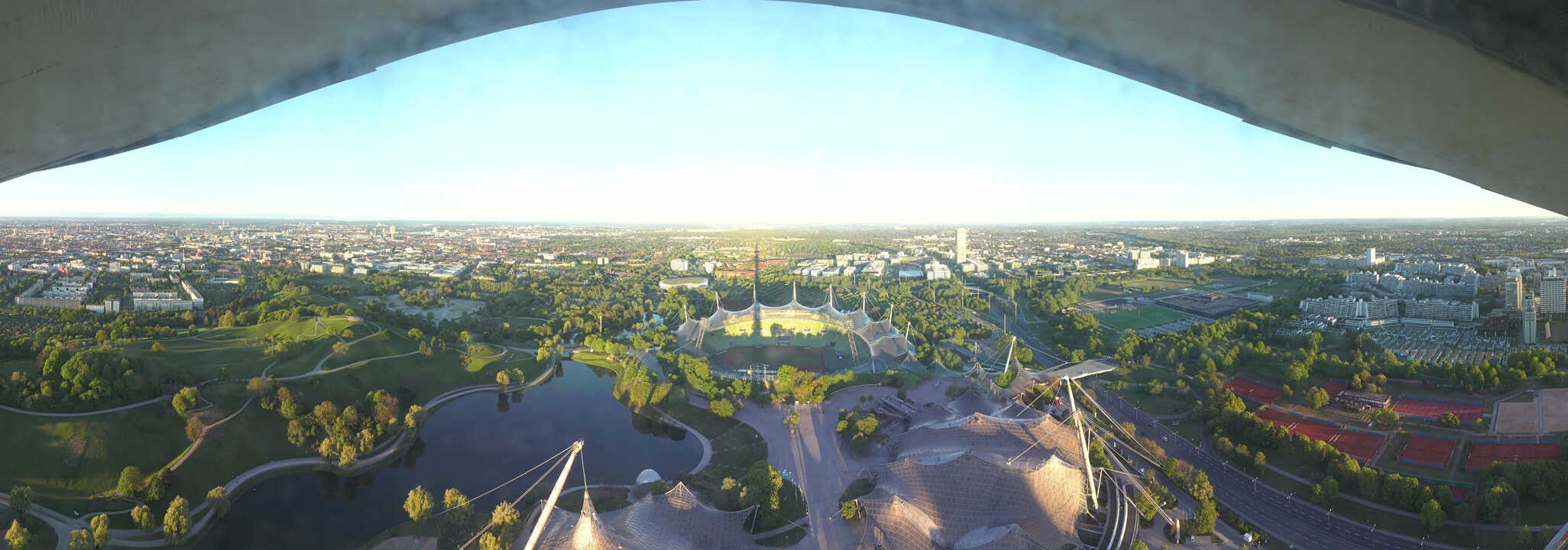 Archiv Foto Webcam München: Panorama Olympiastadion und Olympiapark