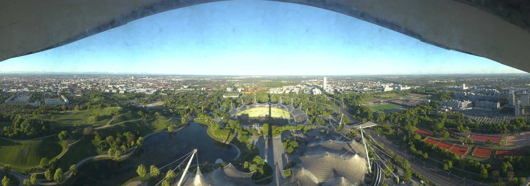 Archiv Foto Webcam München: Panorama Olympiastadion und Olympiapark