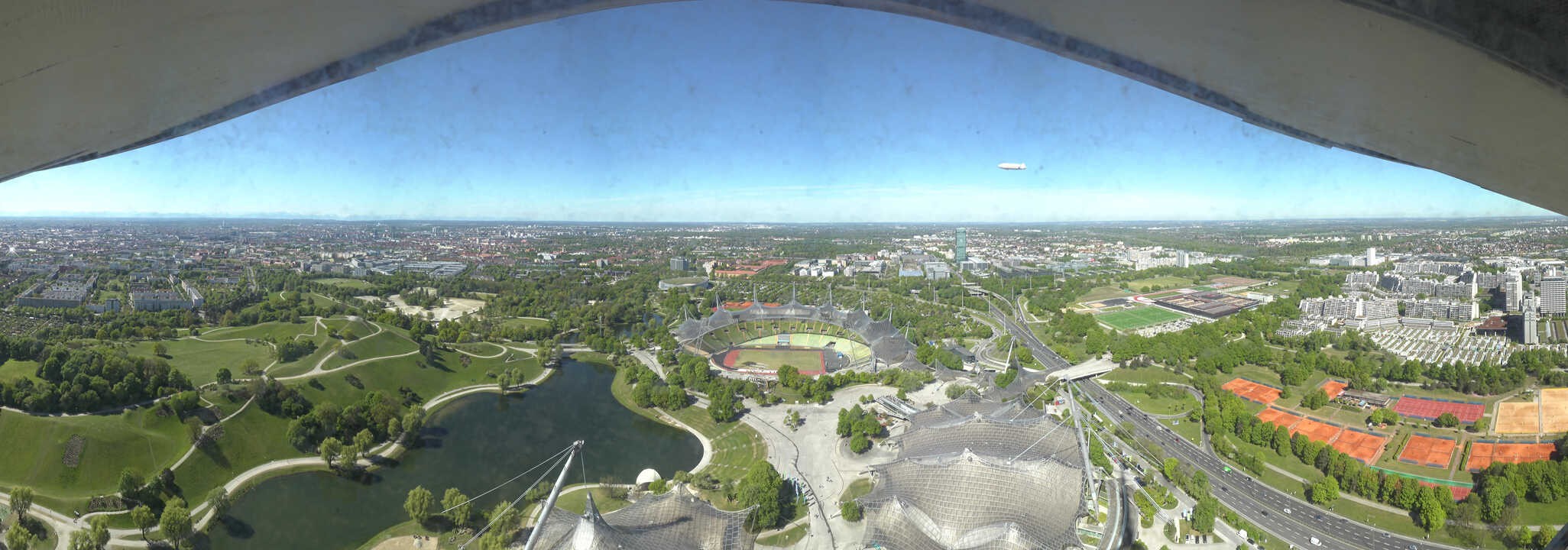 Archiv Foto Webcam München: Panorama Olympiastadion und Olympiapark