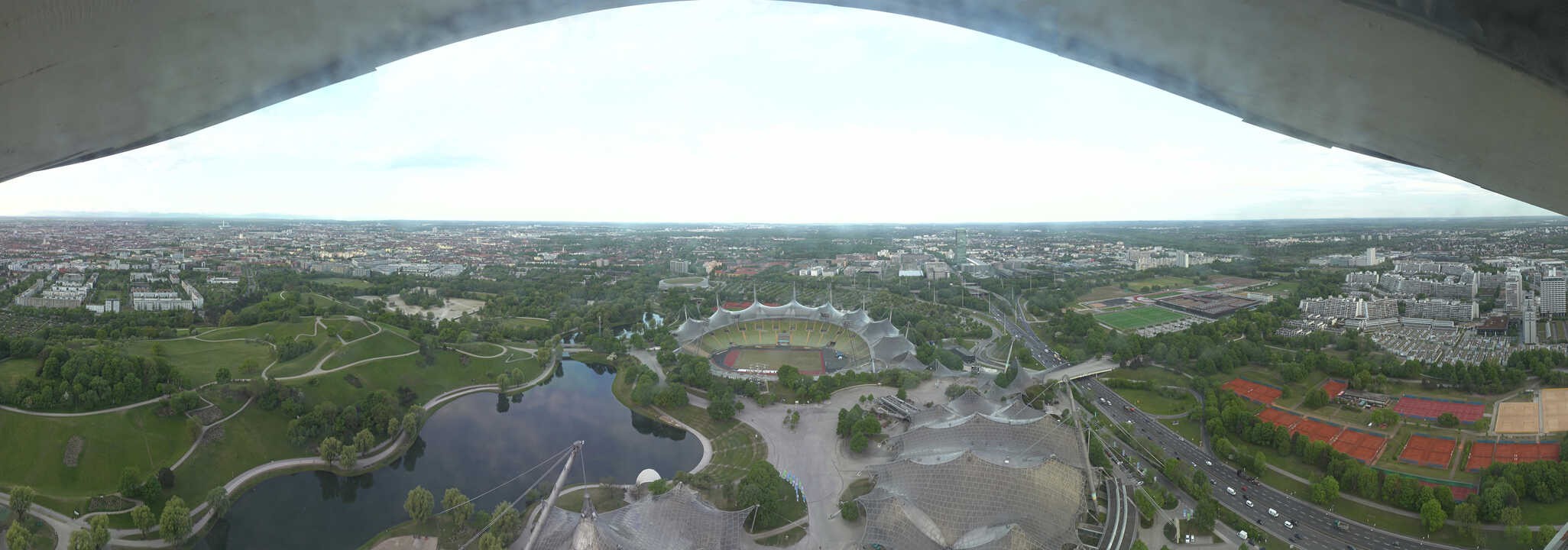 Archiv Foto Webcam München: Panorama Olympiastadion und Olympiapark