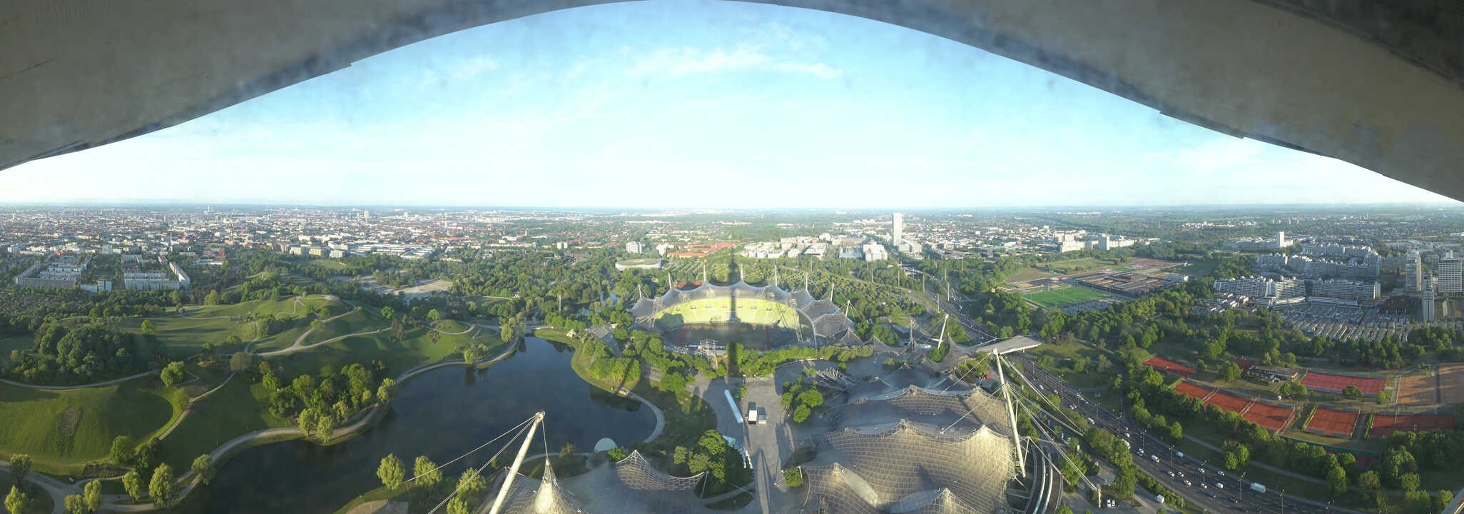 Archiv Foto Webcam München: Panorama Olympiastadion und Olympiapark