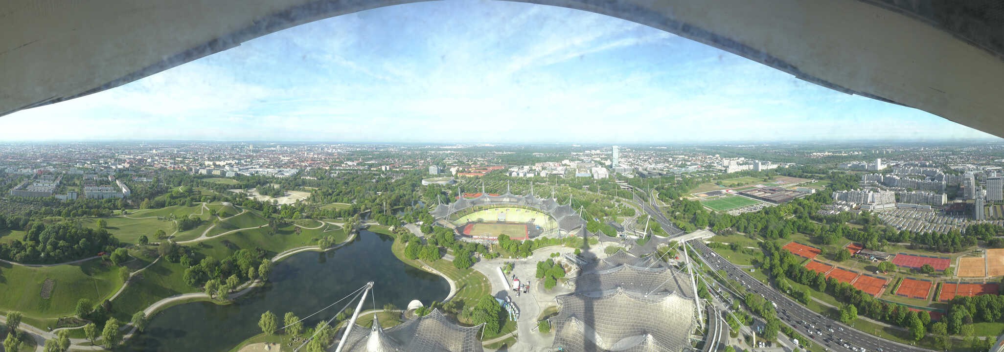 Archiv Foto Webcam München: Panorama Olympiastadion und Olympiapark