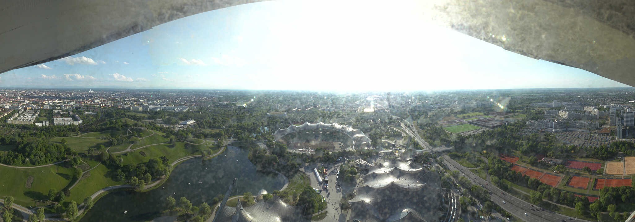 Archiv Foto Webcam München: Panorama Olympiastadion und Olympiapark