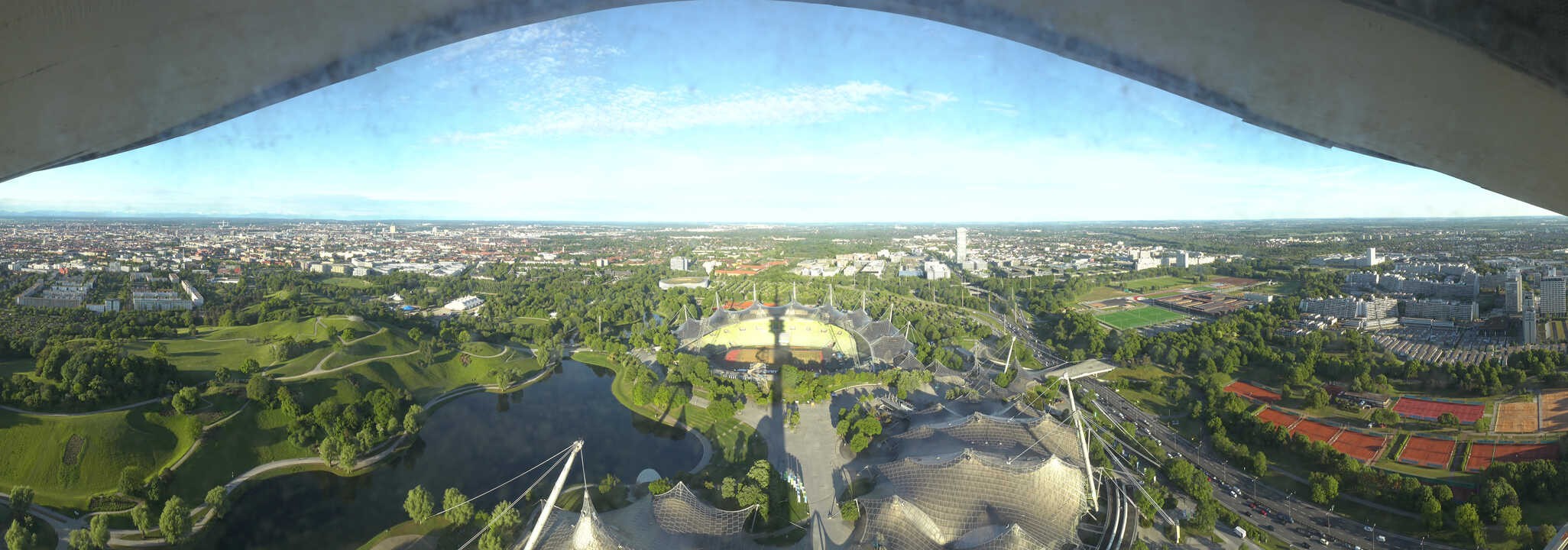 Archiv Foto Webcam München: Panorama Olympiastadion und Olympiapark