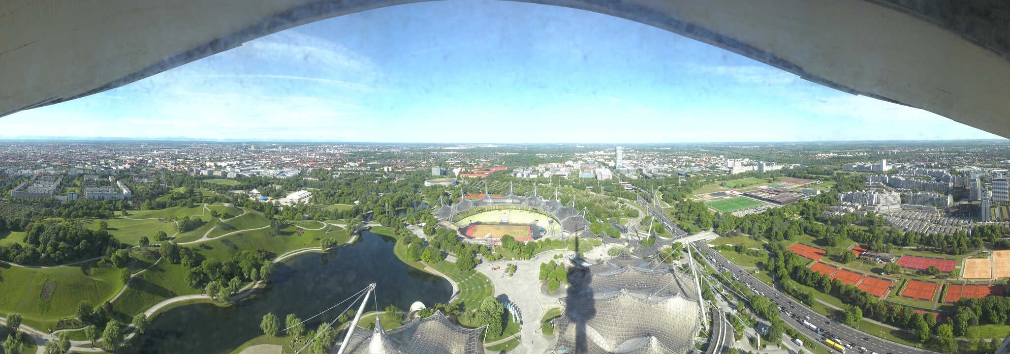 Archiv Foto Webcam München: Panorama Olympiastadion und Olympiapark