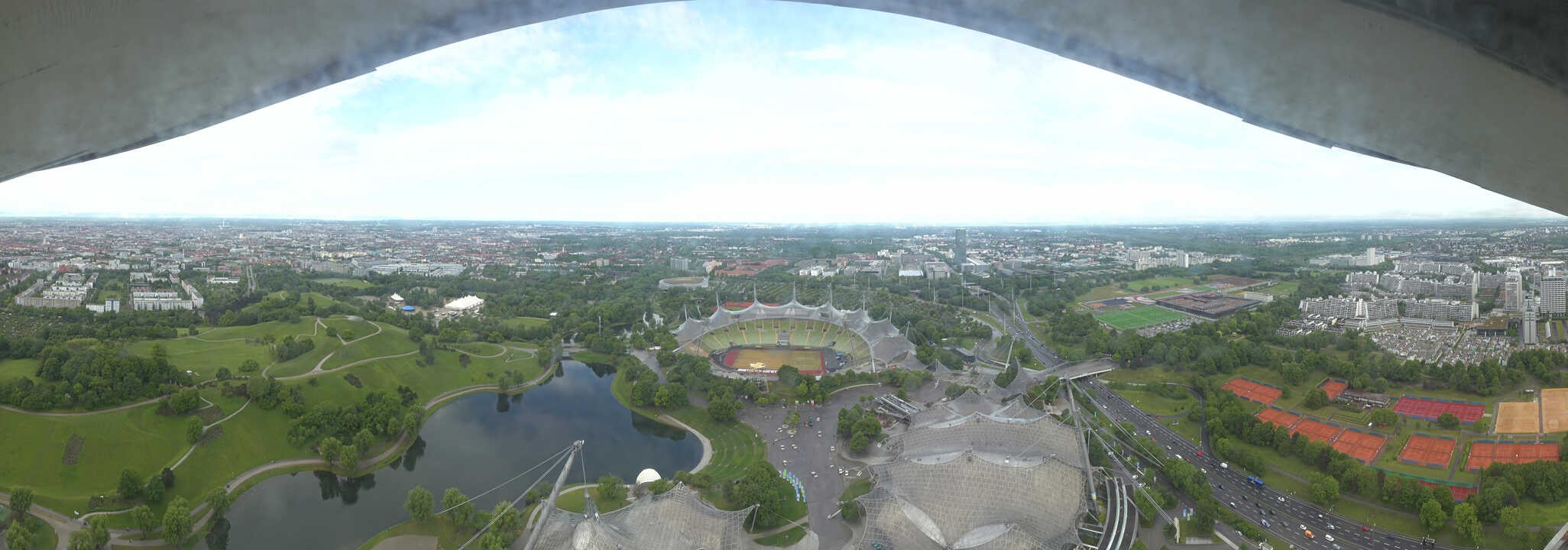 Archiv Foto Webcam München: Panorama Olympiastadion und Olympiapark