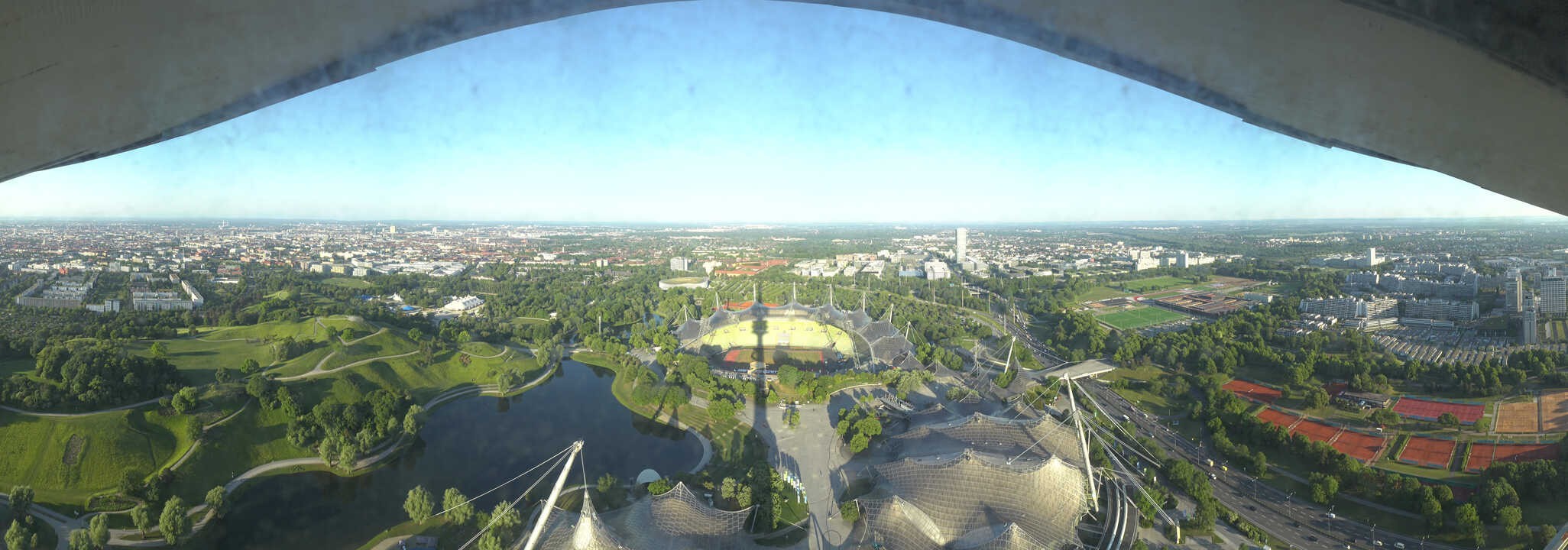 Archiv Foto Webcam München: Panorama Olympiastadion und Olympiapark