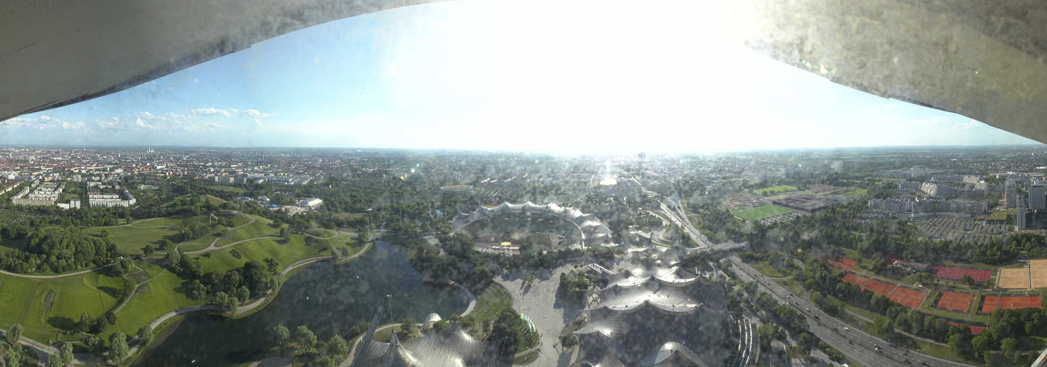 Archiv Foto Webcam München: Panorama Olympiastadion und Olympiapark