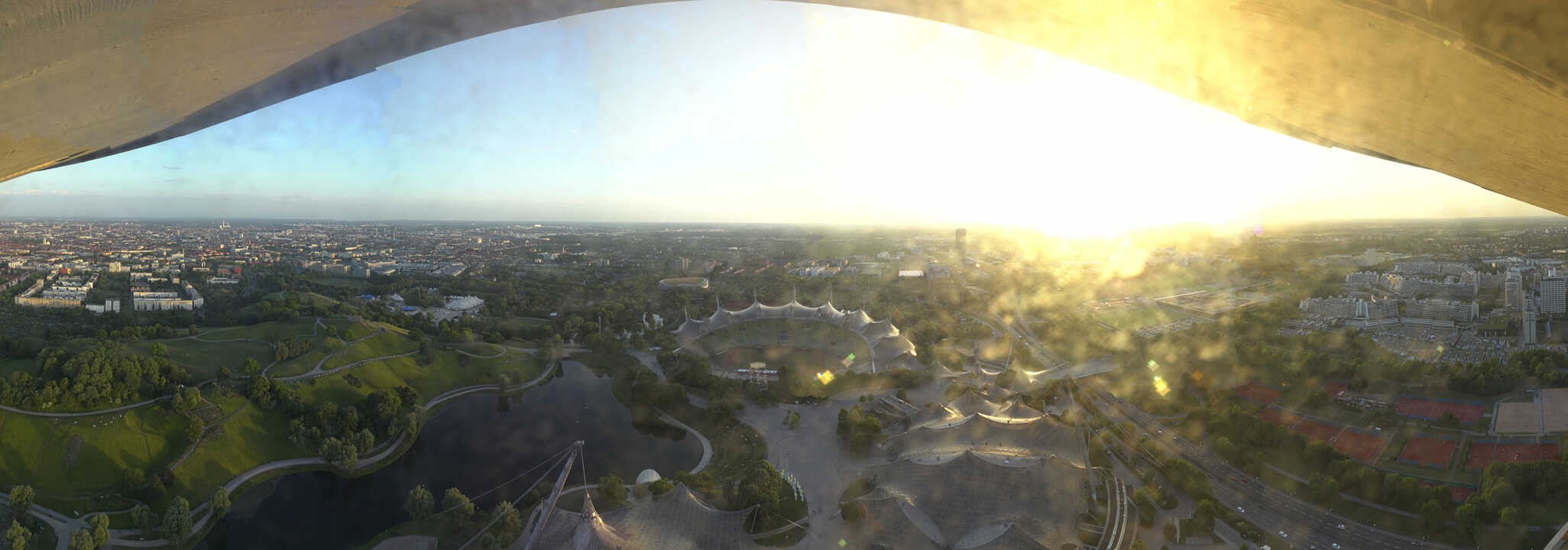 Archiv Foto Webcam München: Panorama Olympiastadion und Olympiapark