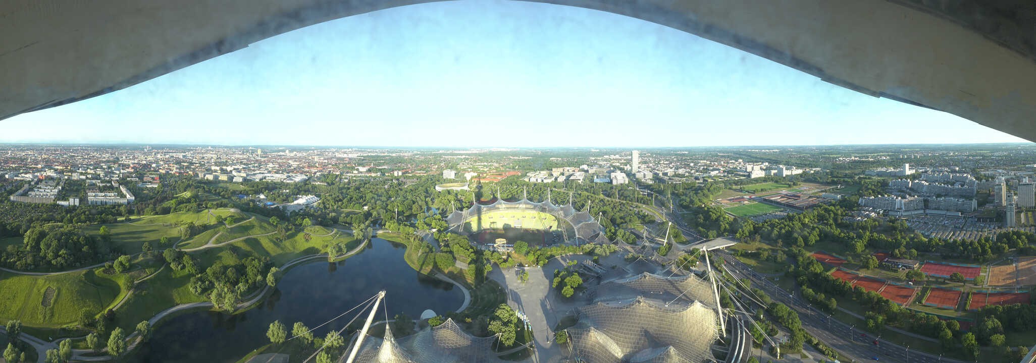 Archiv Foto Webcam München: Panorama Olympiastadion und Olympiapark