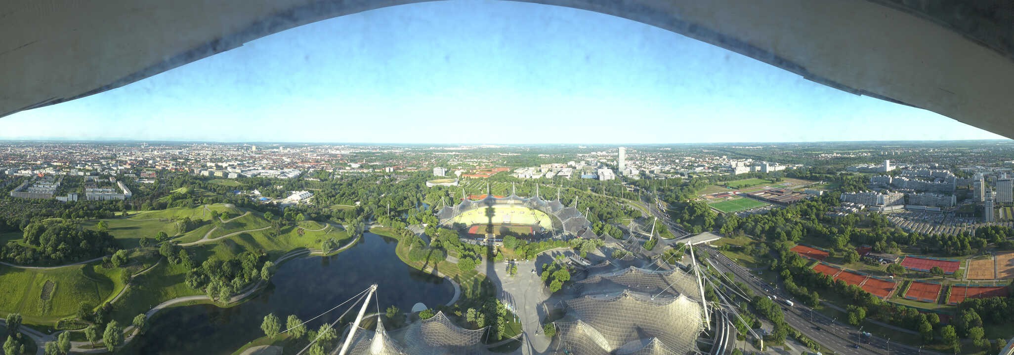 Archiv Foto Webcam München: Panorama Olympiastadion und Olympiapark