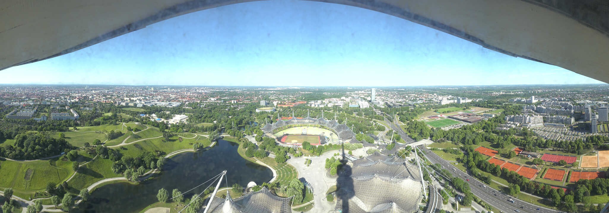 Archiv Foto Webcam München: Panorama Olympiastadion und Olympiapark