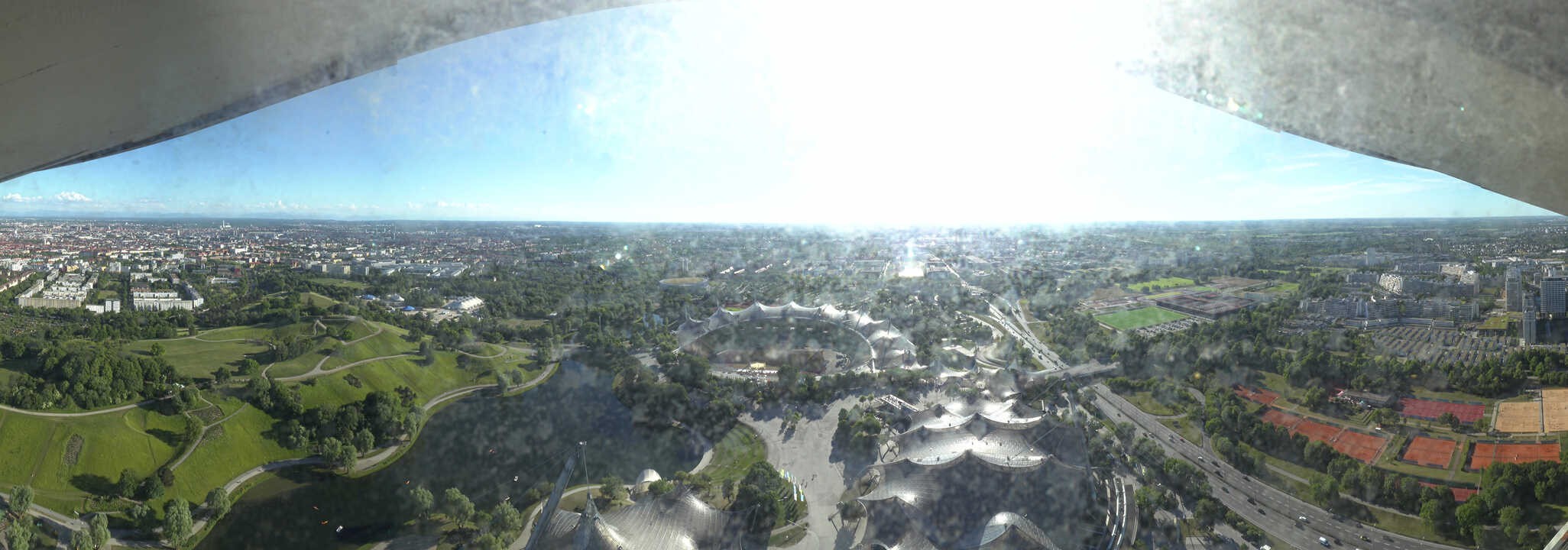Archiv Foto Webcam München: Panorama Olympiastadion und Olympiapark