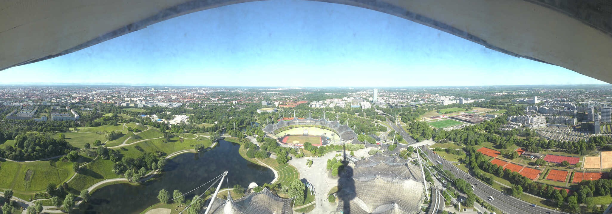 Archiv Foto Webcam München: Panorama Olympiastadion und Olympiapark