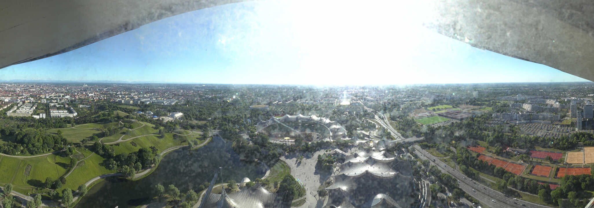Archiv Foto Webcam München: Panorama Olympiastadion und Olympiapark