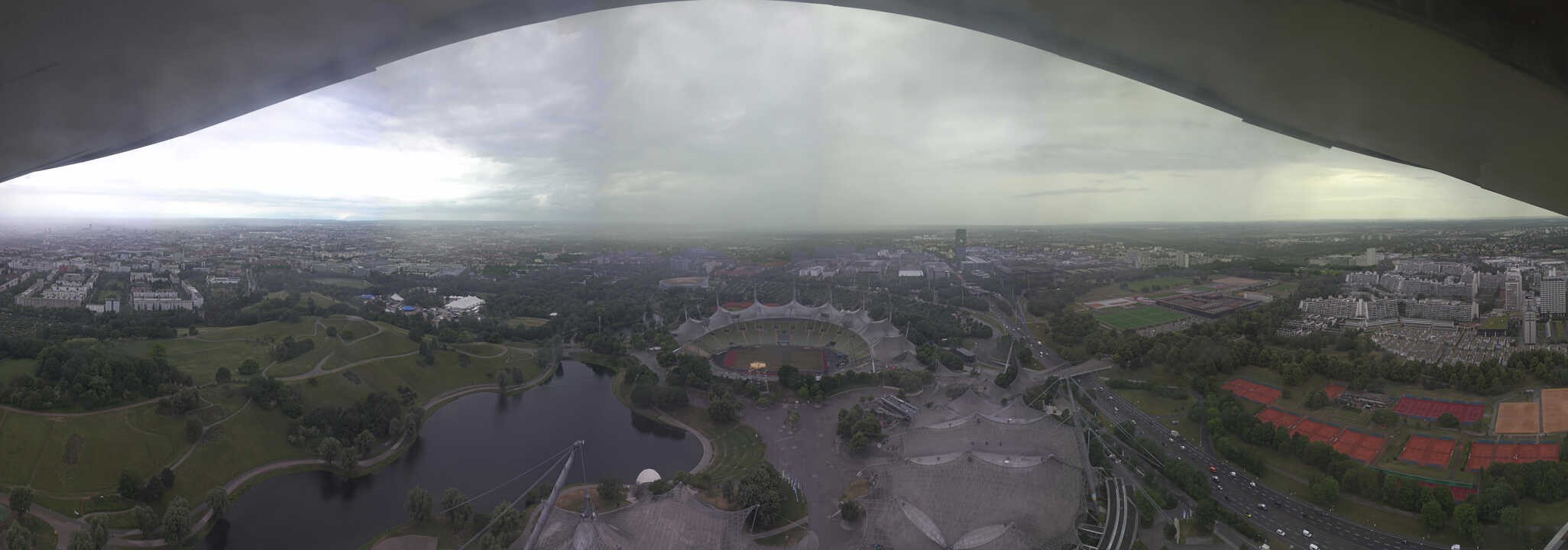 Archiv Foto Webcam München: Panorama Olympiastadion und Olympiapark