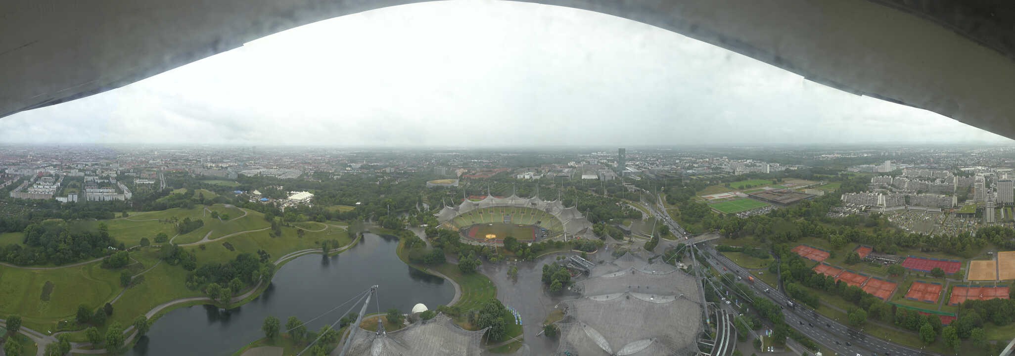 Archiv Foto Webcam München: Panorama Olympiastadion und Olympiapark