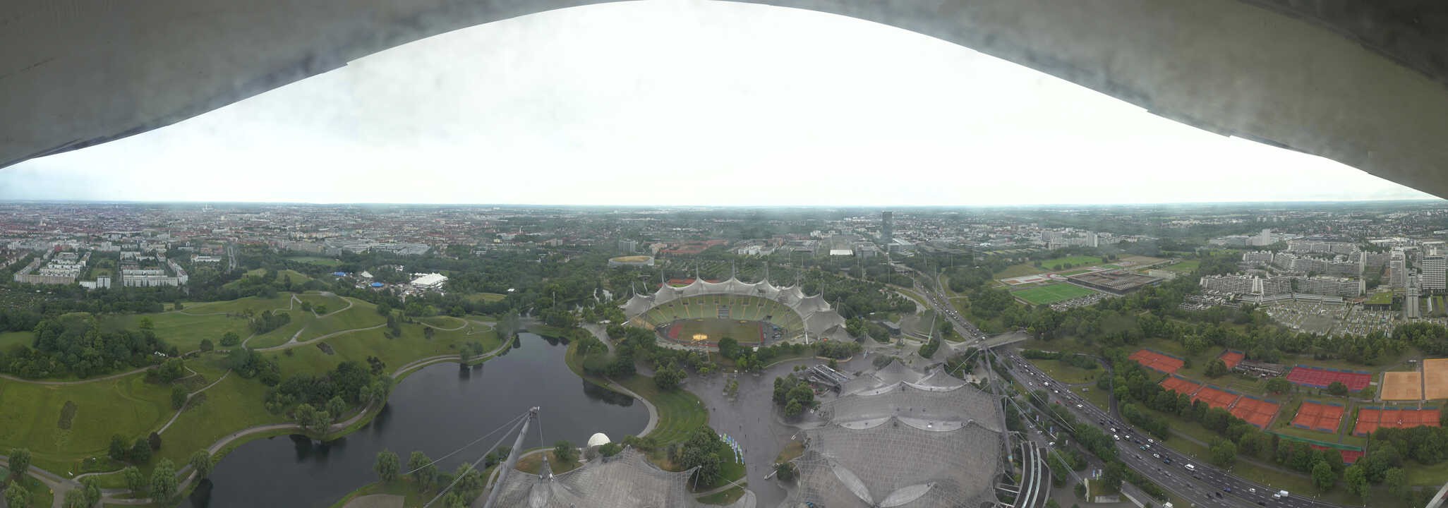 Archiv Foto Webcam München: Panorama Olympiastadion und Olympiapark