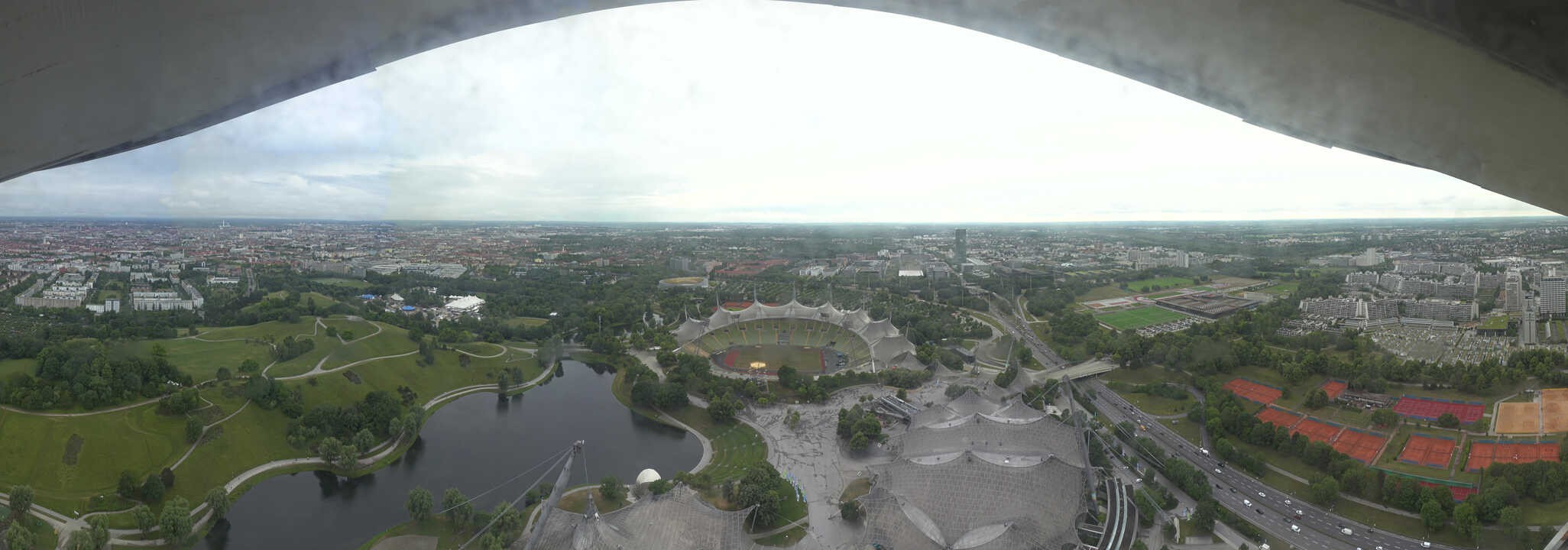 Archiv Foto Webcam München: Panorama Olympiastadion und Olympiapark