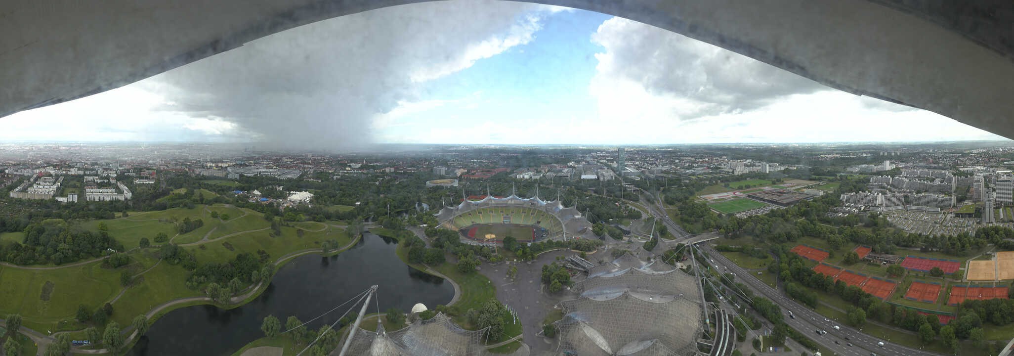 Archiv Foto Webcam München: Panorama Olympiastadion und Olympiapark