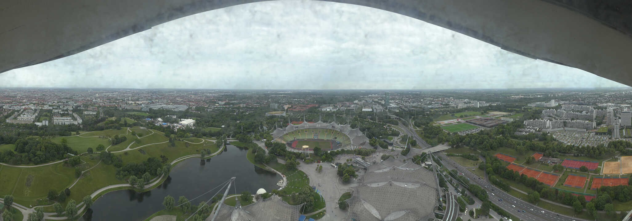 Archiv Foto Webcam München: Panorama Olympiastadion und Olympiapark