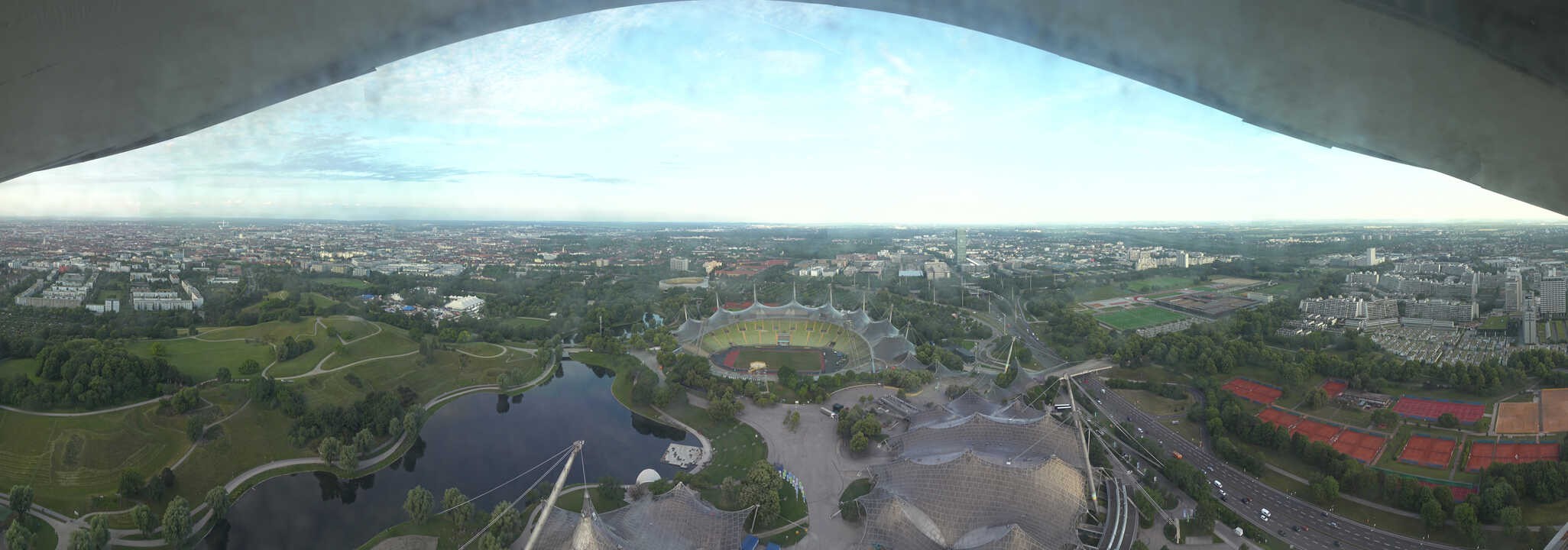 Archiv Foto Webcam München: Panorama Olympiastadion und Olympiapark