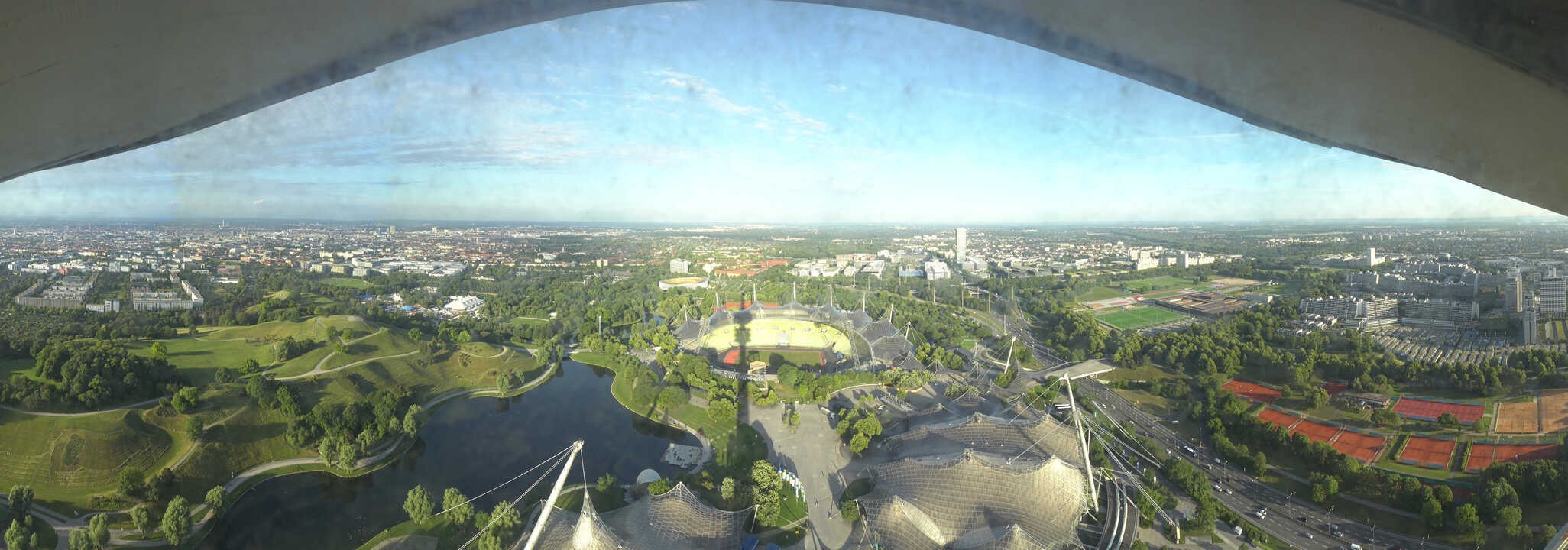 Archiv Foto Webcam München: Panorama Olympiastadion und Olympiapark